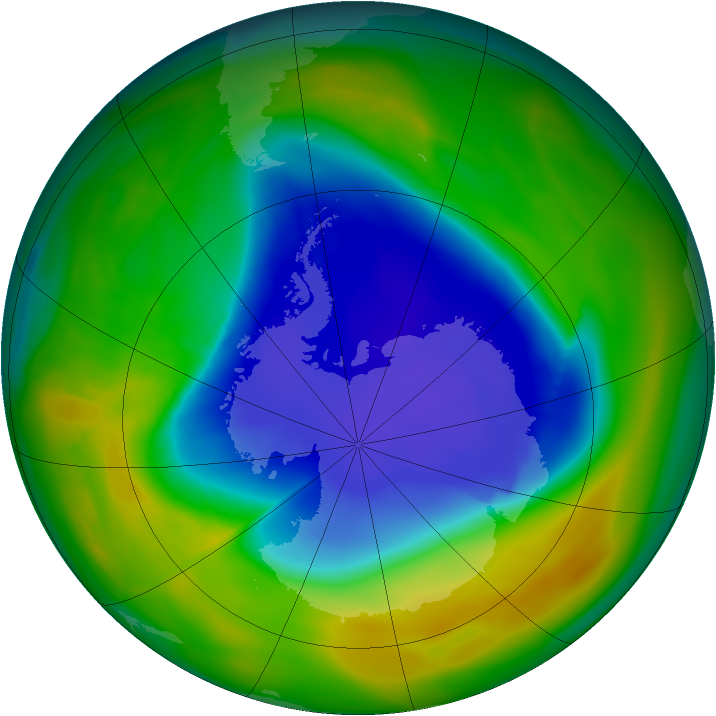 Antarctic ozone map for 05 November 2005
